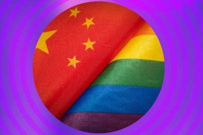 china and rainbow flag