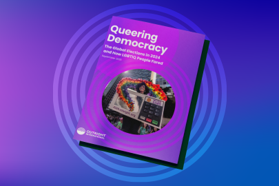 Report cover for "Queering Democracy