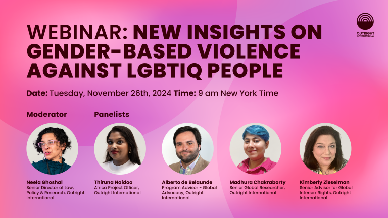 Webinar banner for New Insights on Gender-Based Violence Against LGBTIQ People