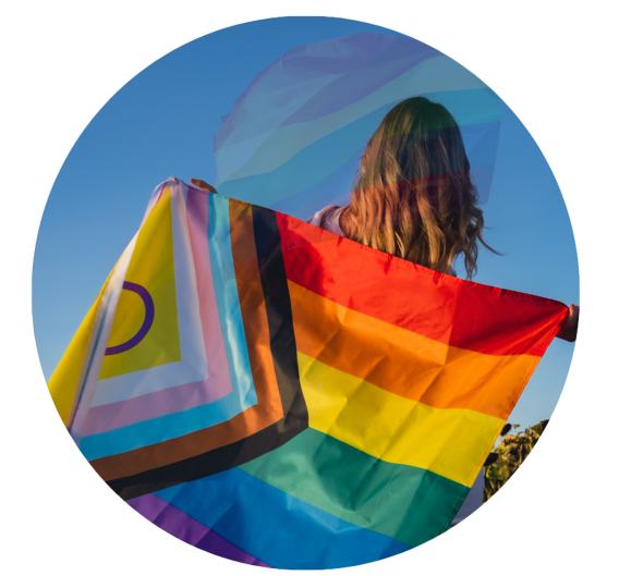 Person holding flag