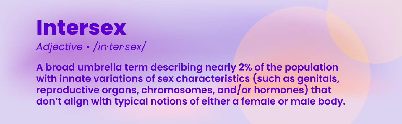 Image with the definition of Intersex. 