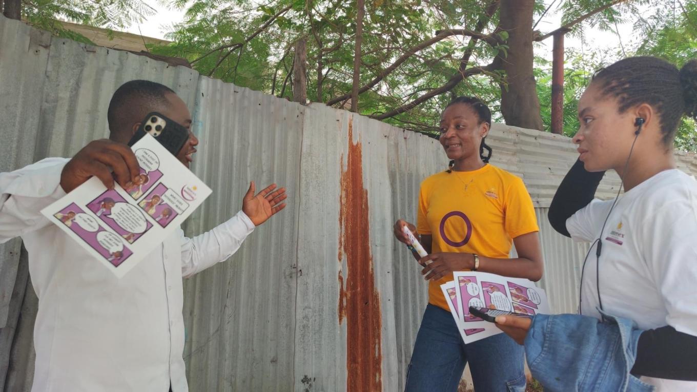 Team members from Intersex Nigeria gather to discuss