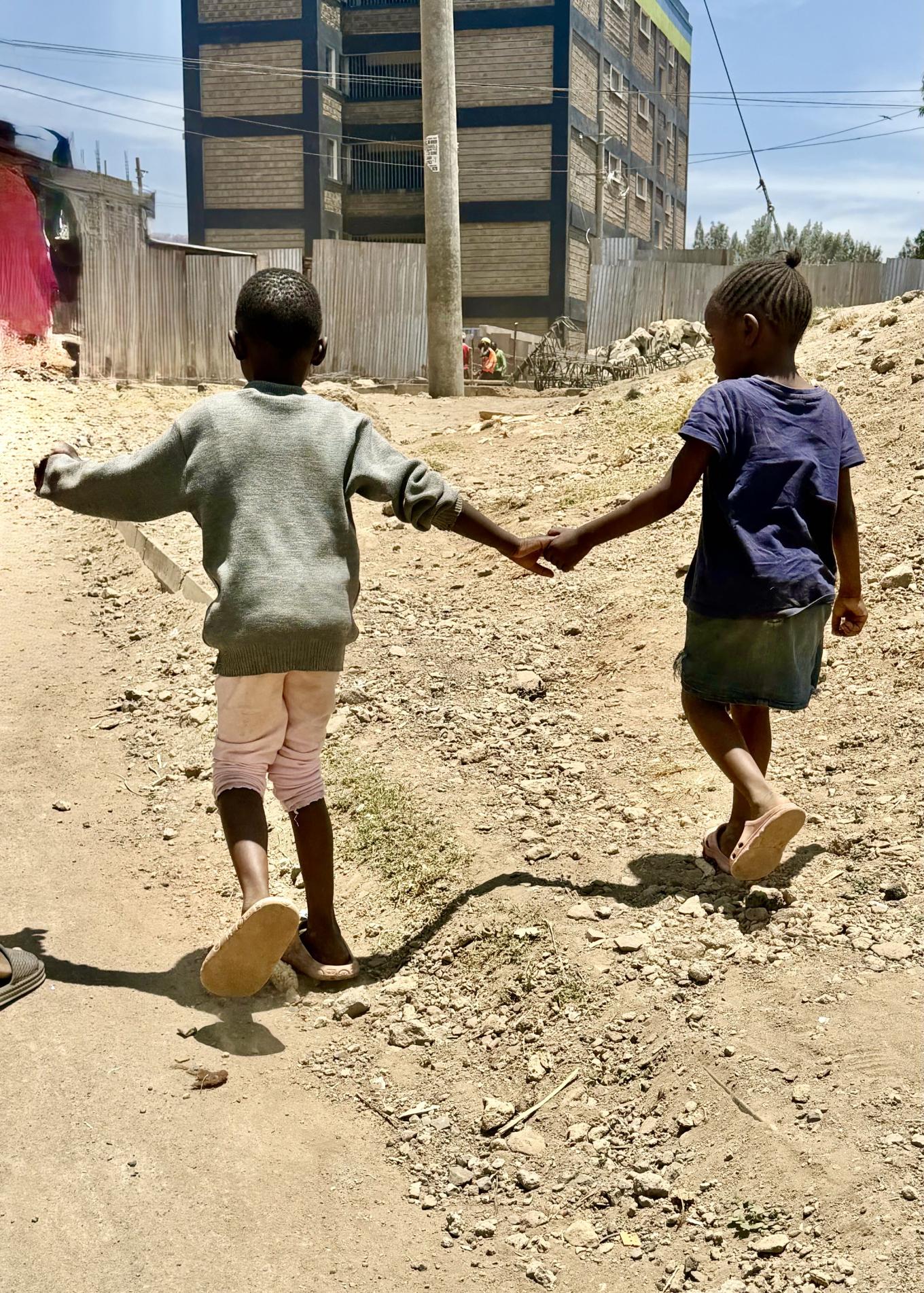 Children holding hands