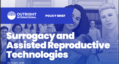 white text on blue background