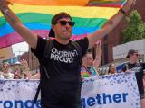 Person holding pride flag